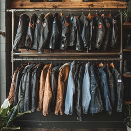 leather jacket display stockcake